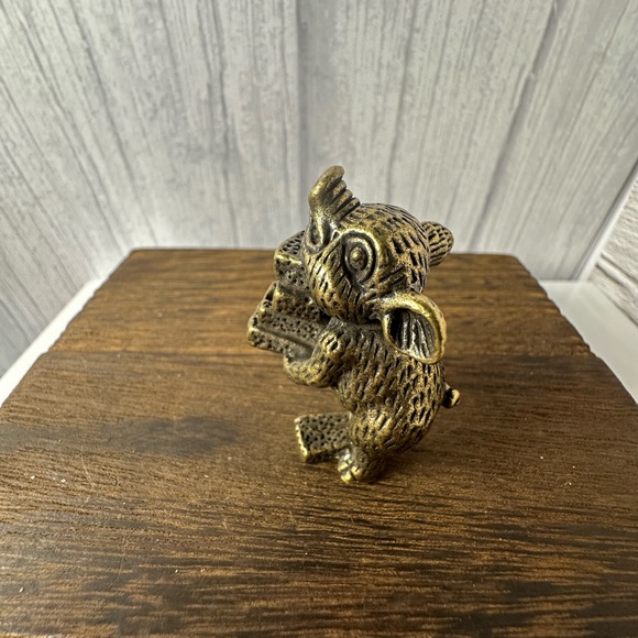 Mini Brass Struggle Pig Figurine - Picture 3 of 9